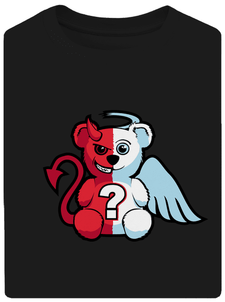 Anděl vs. ďábel unisex tričko oversized Black