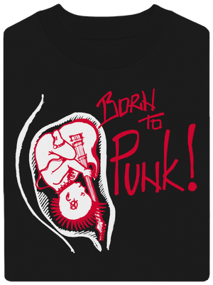 Born to punk unisex mikina bez kapuce Black