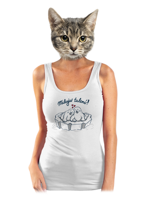 Miluju tulení dámské tílko klasické White