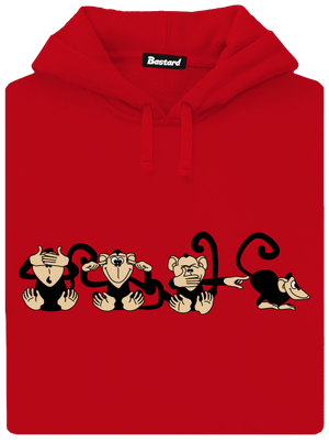 Opice pánská mikina klokanka Red