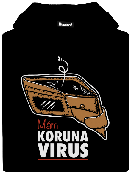 Korunavirus v peněžence pánská mikina klokanka Black