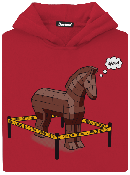 Trojský kůň dětská mikina klokanka Fire Red
