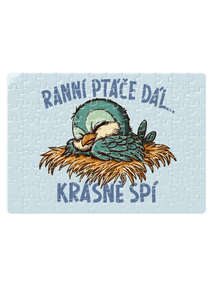 Ranní ptáče spí puzzle White