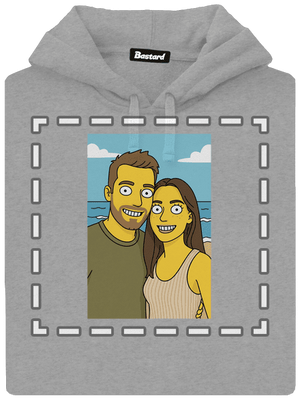 Simpsonovi z vlastní fotky pánská mikina klokanka Light Melange