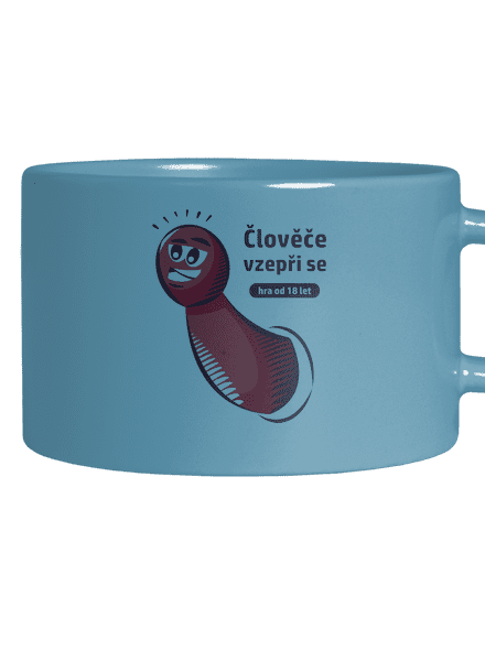 Člověče vzepři se hrnek makronka Blue Macaron