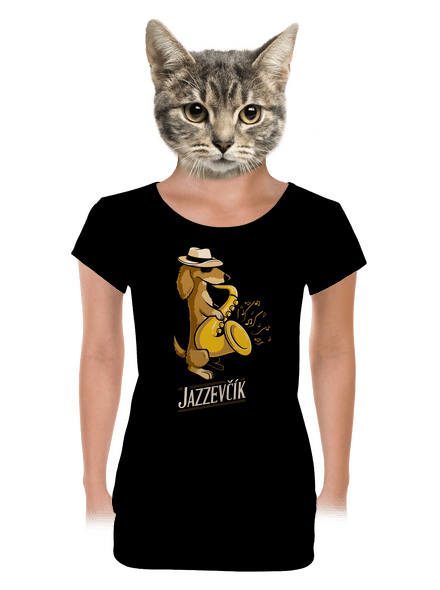 Jazzevčík dámské tričko s lemem Black