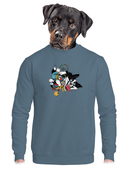 Border kolie unisex mikina bez kapuce Nordic Blue