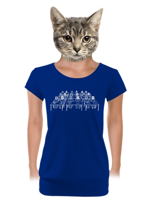 Cimrman: Debil, blbeček dámské tričko s lemem Royal Blue Mal