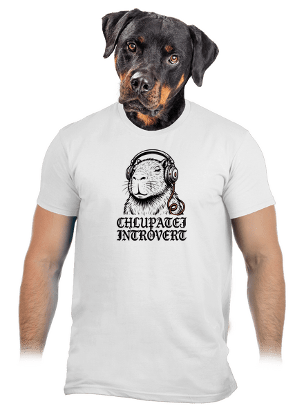 Chlupatej introvert pánské tričko White