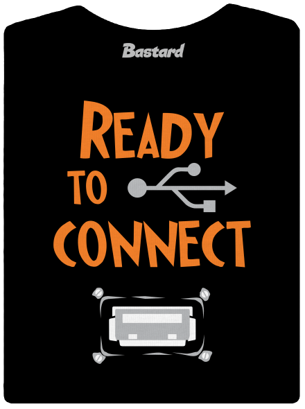 USB připojení dámské tričko premium Black