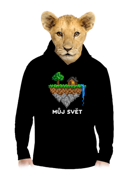 Můj svět dětská mikina klokanka Black