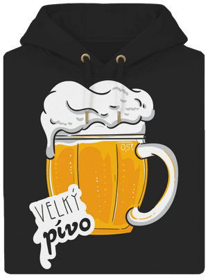Velký a malý pívo unisex mikina premium Dark Black