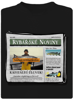 Rybářské noviny dětské sportovní tričko Black