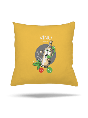 Bílé víno volá polštář Yellow Gold