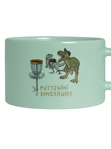Puttování s dinosaury hrnek makronka Mint Macaron