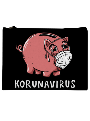 Korunavirus v kasičce taštička Black