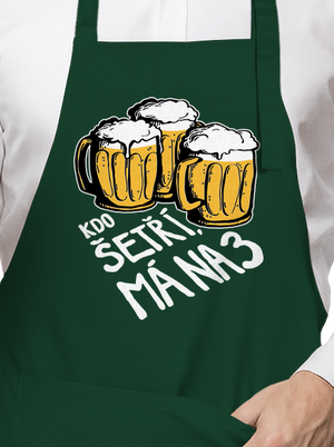 Kdo šetří, má na tři zástěra Bottle Green