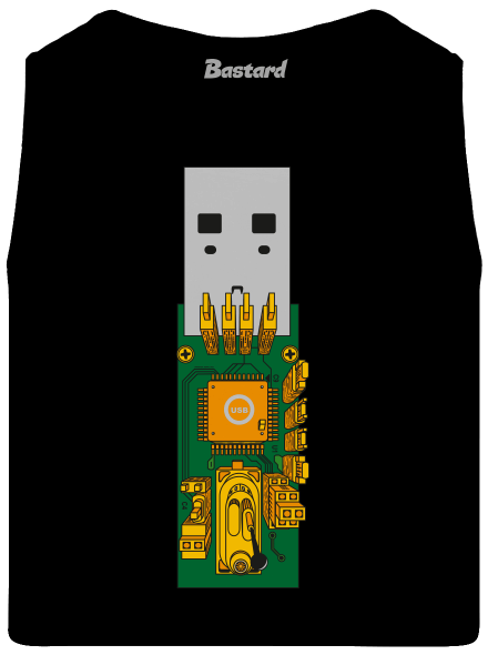 USB city pánské tílko Black