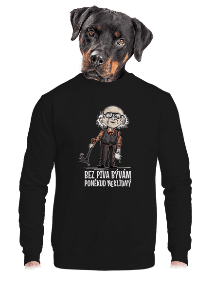 Neklidný bez piva unisex mikina bez kapuce Black