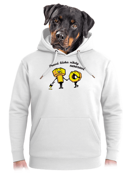 Pravá láska unisex mikina premium Snowwhite