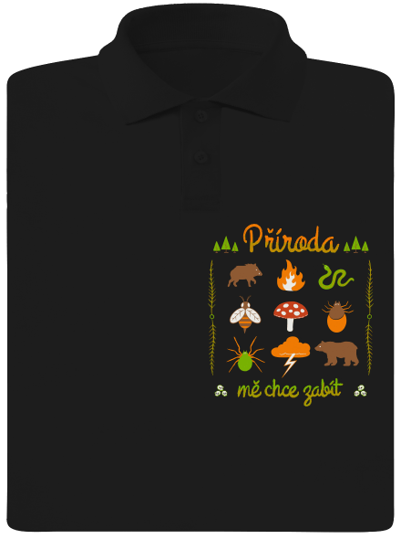 Příroda mě chce zabít pánská polokošile Black