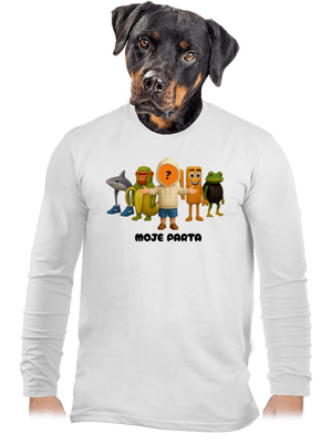 Brainrot parta pro kluky pánské dlouhý rukáv White