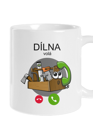 Dílna volá klasický hrnek White