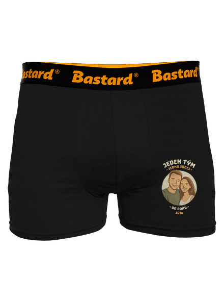 Jeden tým z vlastní fotky boxerky Black