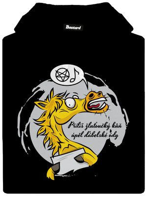 Žluťoučký kůň dámská mikina klokanka Black