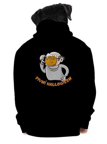 Pivní Halloween pánská mikina na zip Black