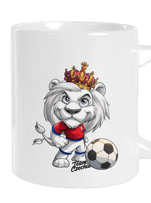 Fotbalový lev velký hrnek White