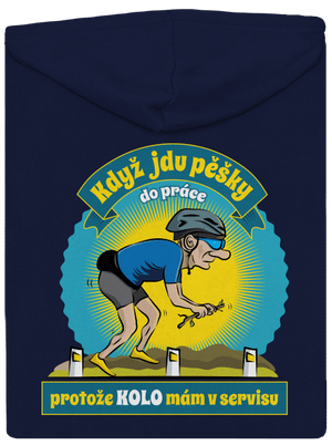 Závislost na kole pánská mikina na zip Navy