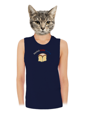 Poctivá buchta a klobása dámské tílko volné Navy