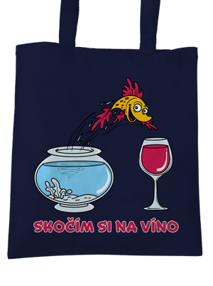 Skočím si na víno taška French Navy