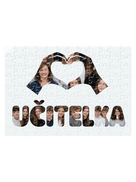 Nápis pro učitele z vlastních fotek puzzle White