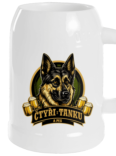 Čtyři z tanku a pes půllitr White