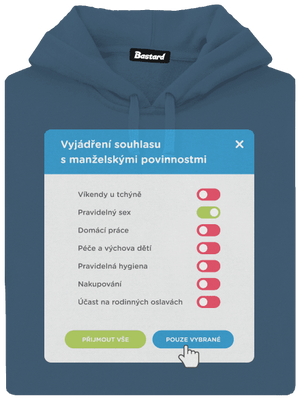 Manželské povinnosti dámská mikina klokanka Denim