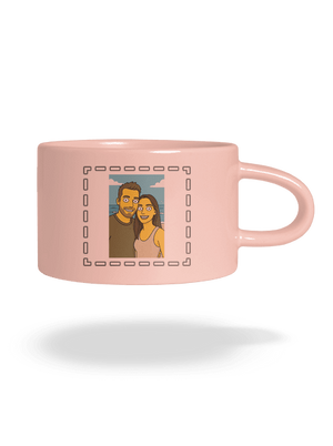 Simpsonovi z vlastní fotky hrnek makronka Pink Macaron