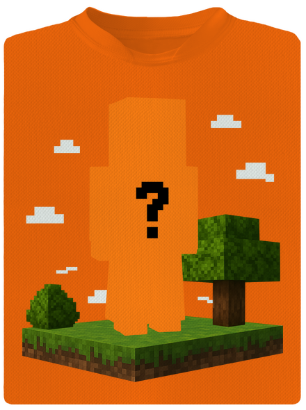 Minecraft z vlastní fotky dětské sportovní tričko Neon Orange