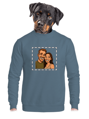 Karikatura z vlastní fotky unisex mikina bez kapuce Nordic Blue