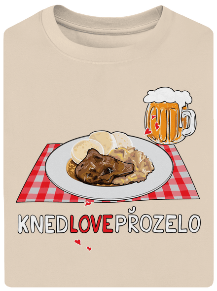 Knedlo vepřo zelo unisex tričko oversized Almond
