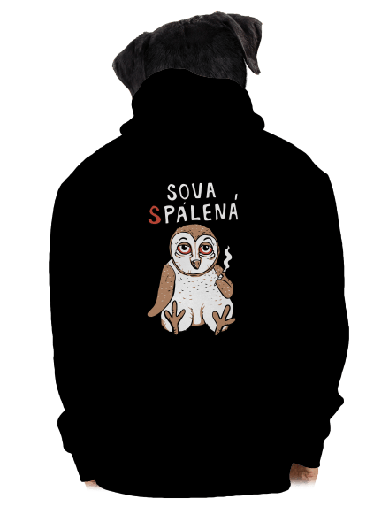 Sova Pálená pánská mikina na zip Black