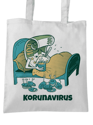Korunavirus v posteli taška White