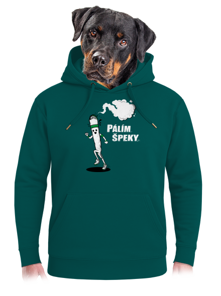 Pálím špeky unisex mikina premium Emerald Green