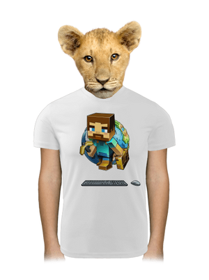 B17: Minecraft dětské sportovní tričko White