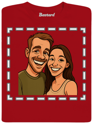 Karikatura z vlastní fotky pánské tričko Red