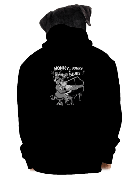 Honky donky blues pánská mikina na zip Black
