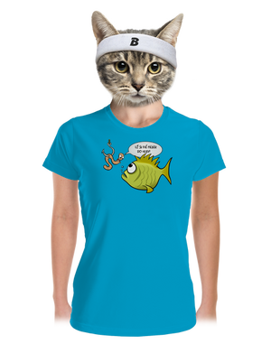 Ryba a žížala dámské sportovní tričko Blue Atol