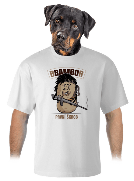 Brambor unisex tričko oversized White