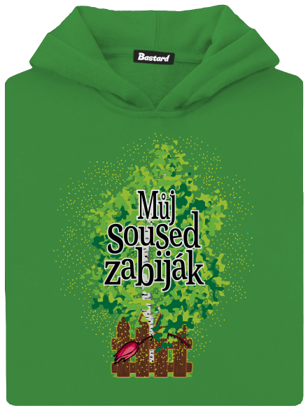 Můj soused zabiják dětská mikina klokanka Kelly Green AWD